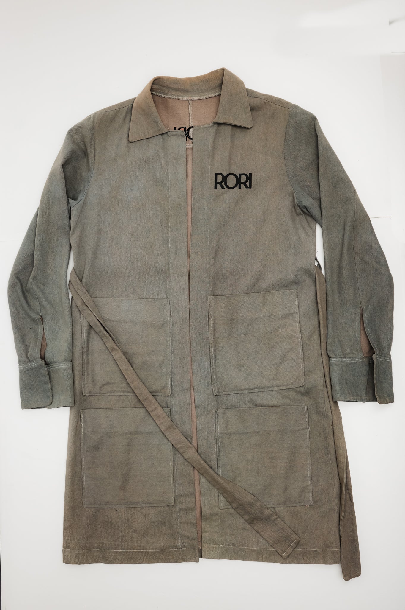 Rusted denim trench coat